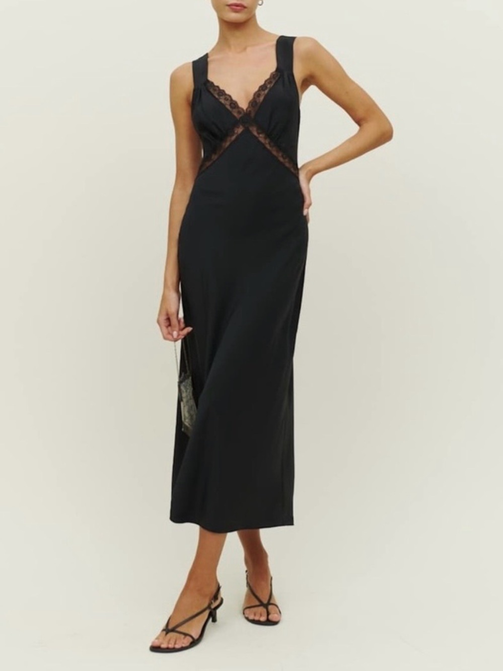 Reformation Provence Silk Dress in Black, brand new, never worn, No flaws.